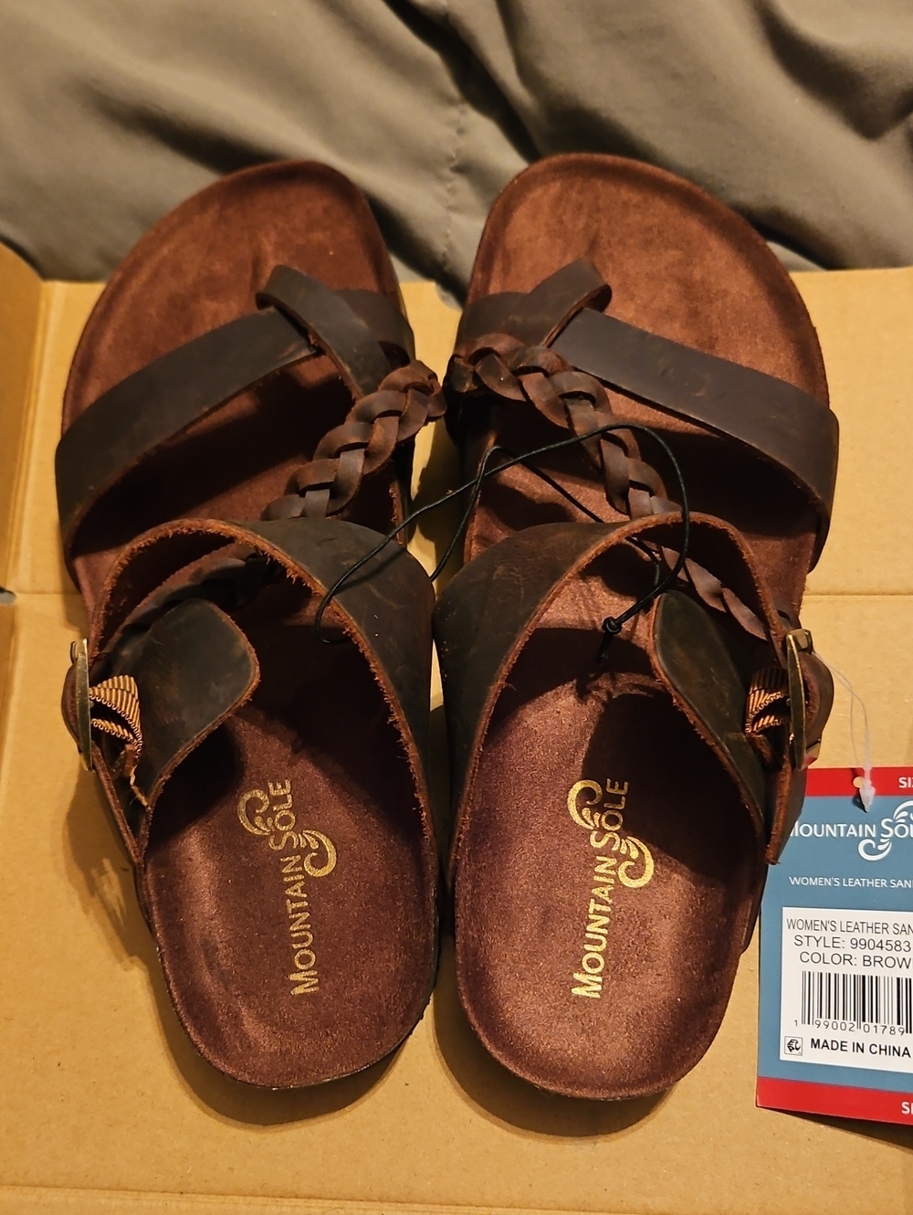 Mountain Sole Women's Brown Braided Leather Sandals